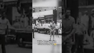 Willie Mays playing stickball in NYC 🙌 via MLB [upl. by Filberto]