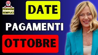 🟨 ECCO LE DATE DEI PAGAMENTI DI OTTOBRE❗️ ASSEGNO UNICO ADI PENSIONI 730 NASPI SLF BONUS❗️ [upl. by Old905]