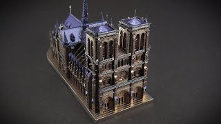 All metal NotreDame De Paris micro diorama Without gluing and soldering [upl. by Asirral]