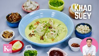 Veg Khow Suey Khao Soi Desi Style Noodles in Curry  Kunal Kapur Burmese Recipes [upl. by Holbrook]