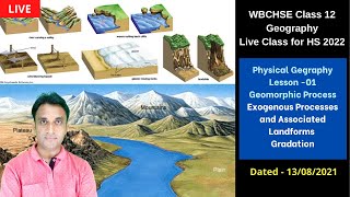 WBCHSE Geography Lesson 1 Live Class01 Geomorphic Process  Gradation  Live Class for HS 2022 [upl. by Airlia]