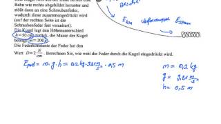 Klausuraufgabe Physik Energieerhaltungssatz  Potentielle Energie  Spannenergie [upl. by Dearden]