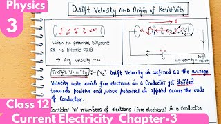 3 Drift velocity and origin of Resistivity Current Electricity Class12 Physics Jee neet physics [upl. by Sihon]