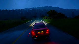 Night drive relax In the storm in the Rain for Relaxation and Meditation [upl. by Ahseikal]