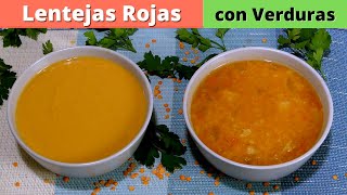 Crema de LENTEJAS ROJAS con Verduras l A los niños les ENCANTARA ✅ [upl. by Nirihs737]