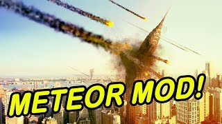 Minecraft  METEOR MOD  Entire city wiped out Again [upl. by Luapsemaj]