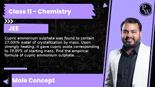 Cupric ammonium sulphate was found to contain 2703 water of crystallization by mass Upon stron [upl. by Paris360]