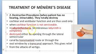 ENT Meniere Disease Part 3 Treatment Surgery Medicine Medical Surgical management Ear Care solution [upl. by Oicnaneb613]