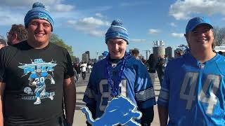 Lions fans give their picks at the NFL draft in downtown Detroit [upl. by Schwitzer]