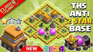 New Town hall 5Th5 Base  Town hall 5Th5 FarmingTrophyPushing  New Coc Th5 Base Link 2024 [upl. by Otiragram282]