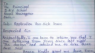 Sick leave application to principalwrite sick leave application to the principal [upl. by Paine117]