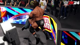 wwe2k24 gameplay  Triple H vs John Cena Falls Count Anywhere Match  Summerslam [upl. by Yxor]