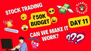 Day 11 of Trading with ₹50K Gains Losses and Key Insights StockTrading ₹50KChallenge Intraday [upl. by Brost]