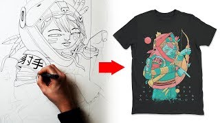 How I design a T Shirt  Clothing Art Tutorial [upl. by Nick718]