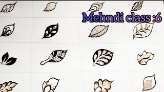 Mehndi class6 how to learn mehndi for beginners basic to bridal mehndi course leaves practice [upl. by Picker]