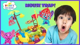 Family fun game for kids Mouse Trap Egg surprise Toys Challenge Ryan ToysReview [upl. by Suilenrac]