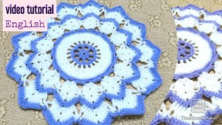 crochet doily tutorial  Crochet for beginners  crochet english  doily diy  doily [upl. by Rothberg]