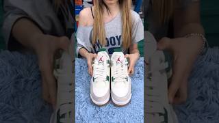 Nike Air Jordan 4 Retro pine green sneakers packing process shortsviraltreding [upl. by Oag]