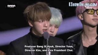 Eng SubBTS winning at MAMA 2015 [upl. by Airitac]