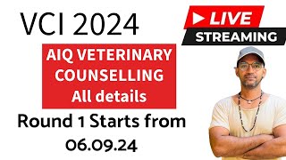 VCI 2024  Veterinary All India Quota Counselling 2024 Round 1 live [upl. by Kendre]