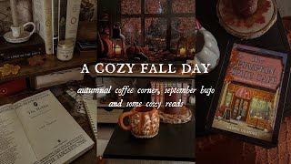 A cozy fall day  autumnal coffee corner september bujo and some cozy reads ☕️📚🍁 [upl. by Yoshi]