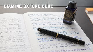 Inchiostro Diamine Oxford Blue  full test amp review [upl. by Eimarej551]