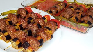 Şişte Patlıcan Kebap Nasıl Yapılır 😋 Köfteli Patlıcan Kebabı Fırın Yemekleri Nefis Yemek Tarifleri [upl. by Andel]