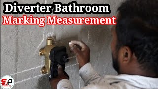 Bathroom water pipeline marking  Diverter fitting bathroom  Bathroom plumbing measurement [upl. by Barnet]