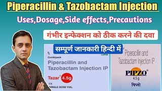 Piperacillin and Tazobactam for injection 45 gm uses dosage side effects in hindi  Tazar 45 gm [upl. by Nylinnej]