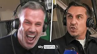 COMMS CAM 🎥 Gary Neville and Jamie Carragher react to Liverpools 30 win over Manchester United ⚔ [upl. by Schweitzer]