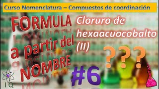 40 Compuestos de Coordinación  Escribir la Formula del Cloruro de Hexaacuocobalto II Muy Fácil [upl. by Ecertak]