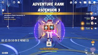 Adventure Rank Ascension 3 in 6 minutes  Ascension Quest 3  Genshin Impact [upl. by Eigla]