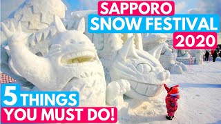 Sapporo Snow Festival 2020  5 Things You Must See 札幌雪祭り 雪まつり [upl. by Yelsehc]