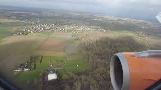 Landing at BrusselsZaventem Airport BRU Flight H4245 HiSky Bucharest Brussel YRSUN Airbus A320 [upl. by Mayne]