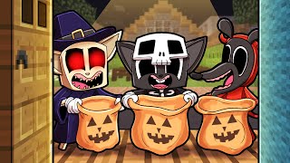 Baby Cartoon Cat First TRICK or TREAT Halloween Minecraft [upl. by Carmelo]