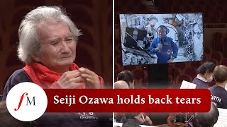 Seiji Ozawa 87 in tears conducting outerspace Beethoven concert  Classic FM [upl. by Atinyl]