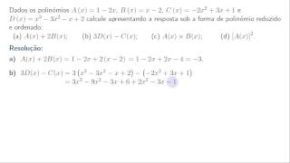 Funções reais de variável real  Aula 10  Operações com polinómios Exercício 101 [upl. by Issak]