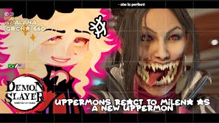 •Uppermons  Muzan React to Mileena as a new Uppermon Mortal Kombat•GACHA CLUB 🇧🇷🇺🇸 [upl. by Enelear13]