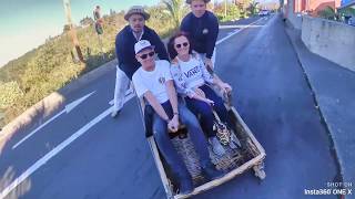 🛷 Monte Toboggan wicker sledge ride in Funchal Madeira Island [upl. by Rimhsak]