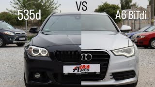 BMW F11 535d vs Audi A6 C7 BiTdi acceleration battle 0100 100200  Straightpipe Stock vs Stage 1 [upl. by Mcnutt900]