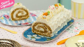 TARTA ENROLLADA DE ZANAHORIA 🥕  ROLL CARROT CAKE  QUIERO CUPCAKES [upl. by Syla173]