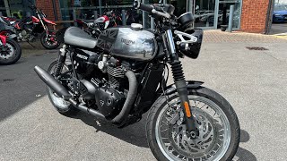 Triumph Thruxton 1200 White walkaround with engine sound for sale [upl. by Aneerak]