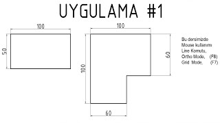 Autocad 2 Boyutlu Çizim Dersleri 1 Line Ortho Grid [upl. by Acir]