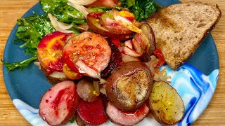 Polish Inspired Dish  Oven Roasted Potatoes w Smoked Sausage [upl. by Adnahc]