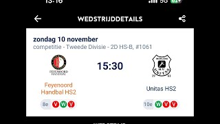 Feyenoord handbal HS2  unita HS2 [upl. by Neehar50]