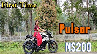 Pulsar Ns 200 Bike Riding First Trial  Rider Devika [upl. by Hareemas591]