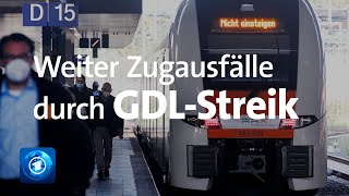 Streik der Lokführergewerkschaft GDL legt Bahnverkehr weiterhin lahm [upl. by Genevra]