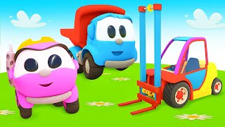 Car stories for kids amp animation for kids Leo the truck cartoons for kids Full episodes cartoon [upl. by Naryk]