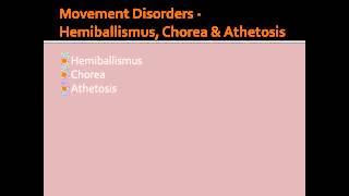 Movement Disorders  Hemiballismus Chorea amp Athetosis [upl. by Aztirak]