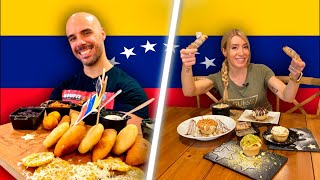 Probando COMIDA VENEZOLANA en BIENMESABE  comida tipica de venezuela  TEQUEÑOS GOLFEADOS Y PATACON [upl. by Nosyrb475]